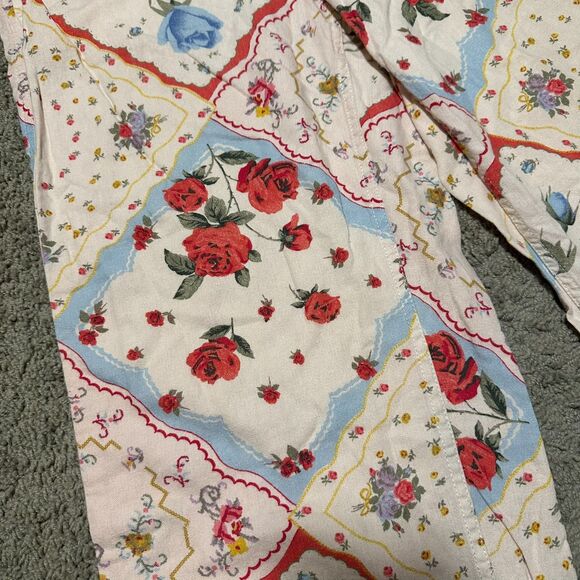 Urban Outfitters BDG Joey Linen Pant Floral Wide Leg Drawstring, Medium - Picture 2 of 8